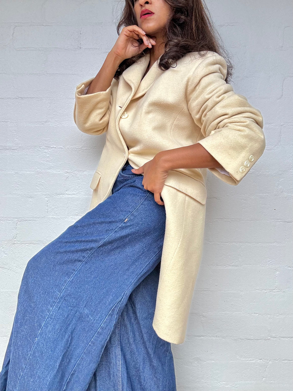 Vintage Esprit Padded Cashmere Blend Coat