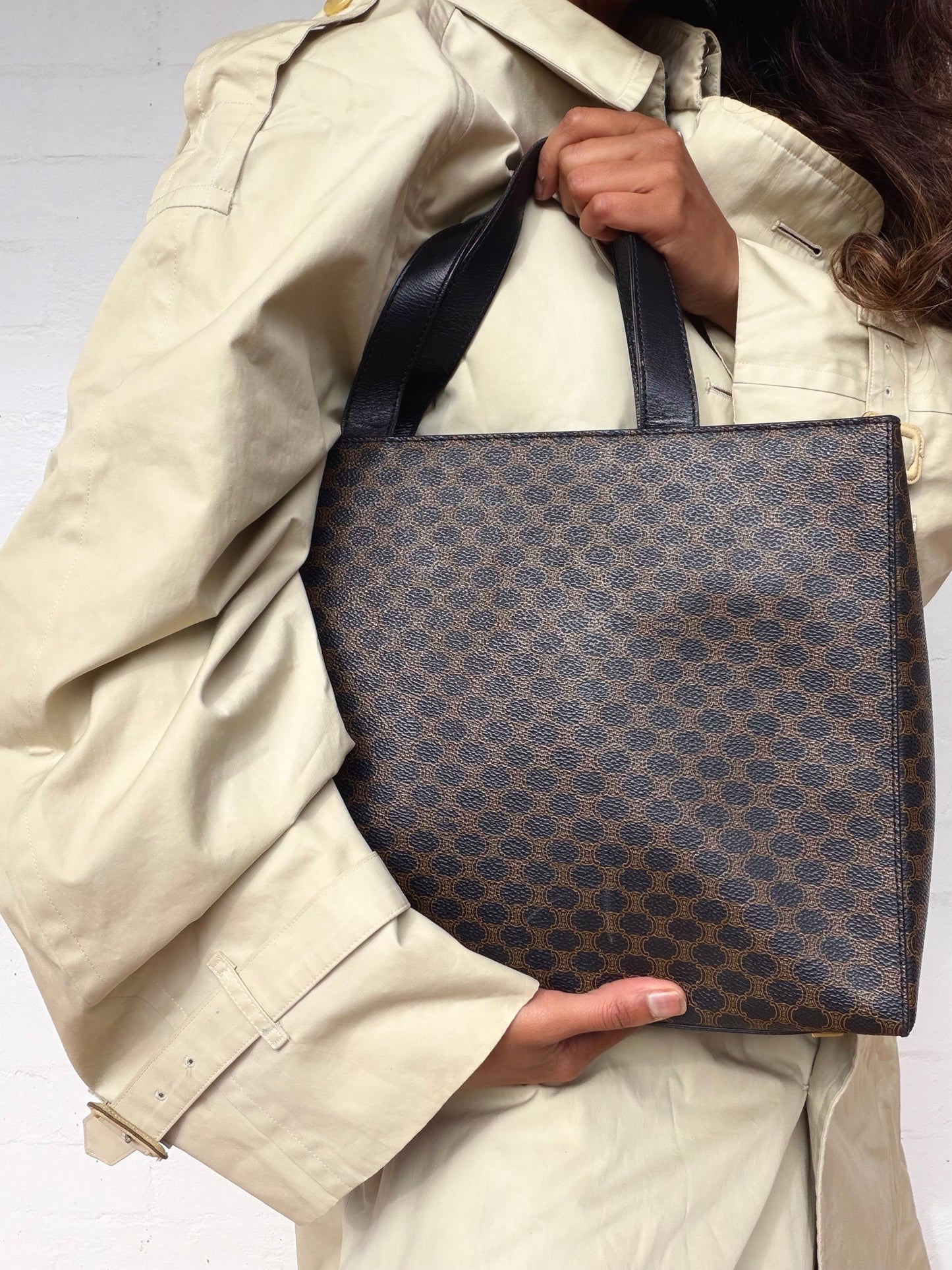 Vintage Celine Macadam Tote - Black