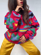 Vintage Colourful Oversized Wool Jumper