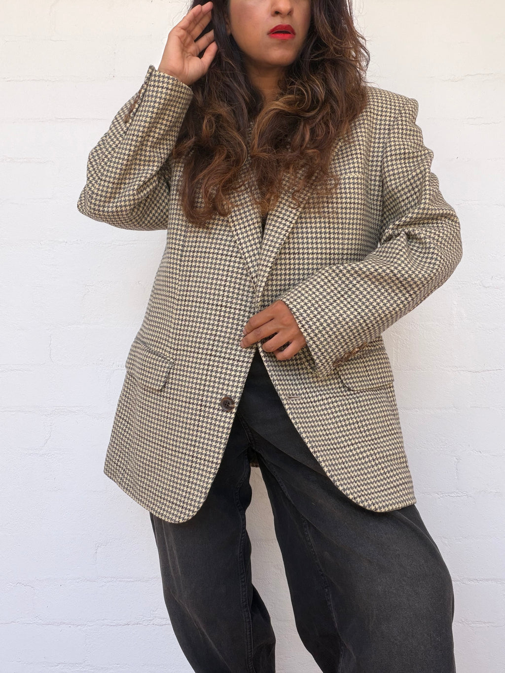 Vintage Christian Dior Houndstooth Blazer