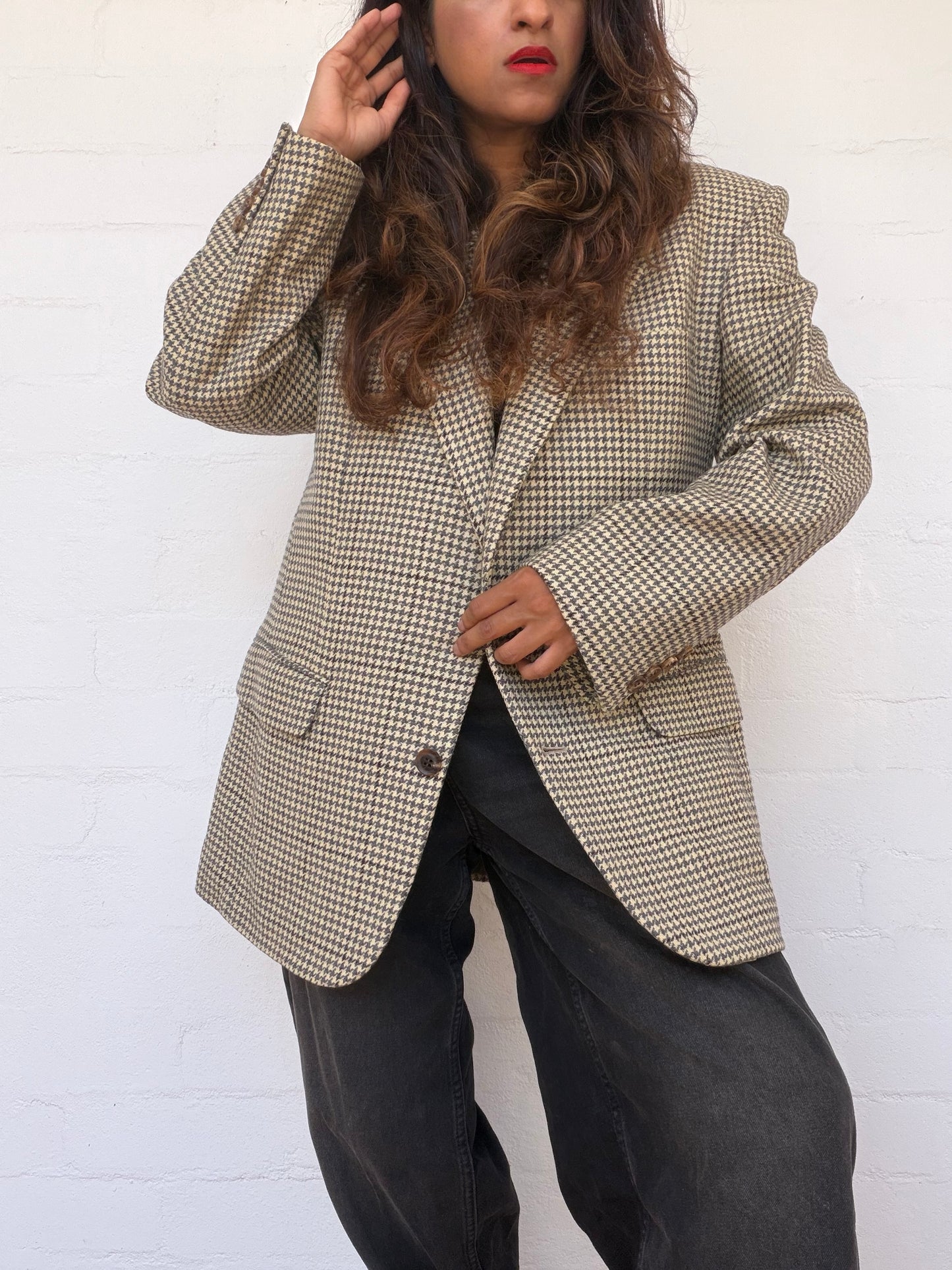 Vintage Christian Dior Houndstooth Blazer