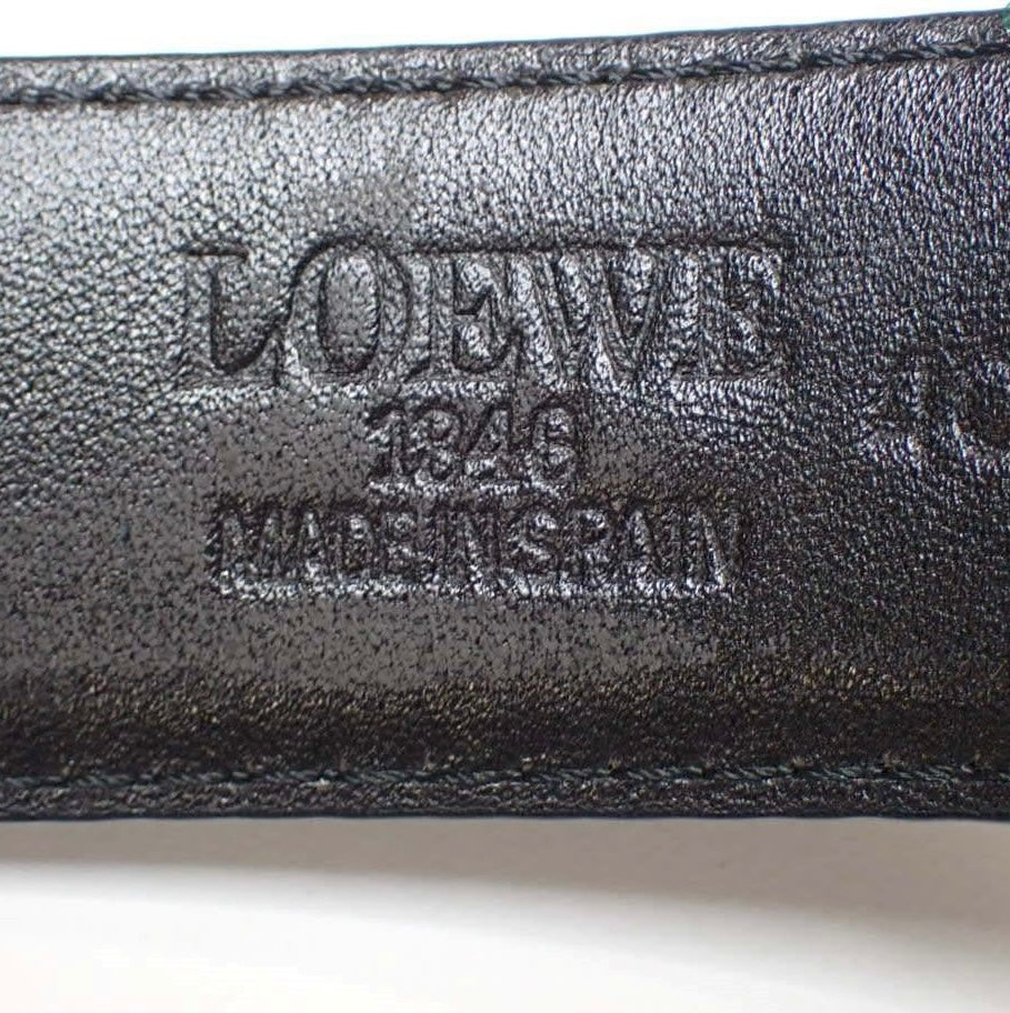 Vintage Loewe Gold Buckle Leather Belt