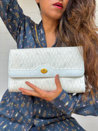 Authentic Vintage Dior Honeycomb Monogram Bag - White