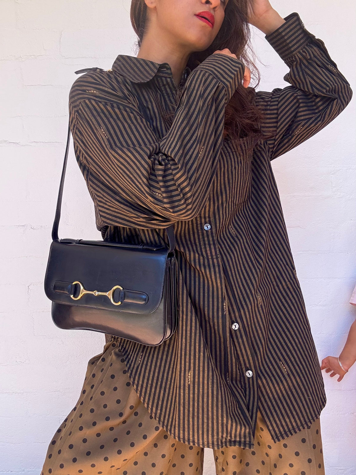 Vintage Céline Horsebit Leather Shoulder Bag