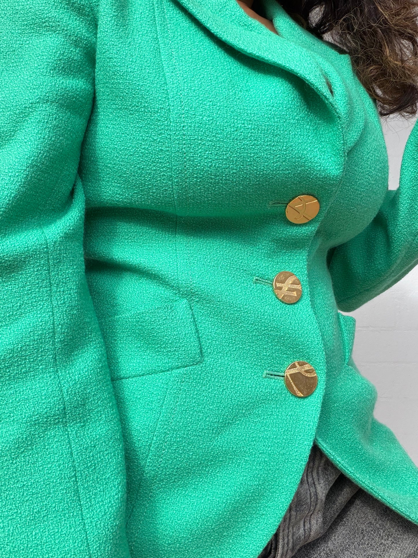 Saint Laurent Wool Blazer - Emerald