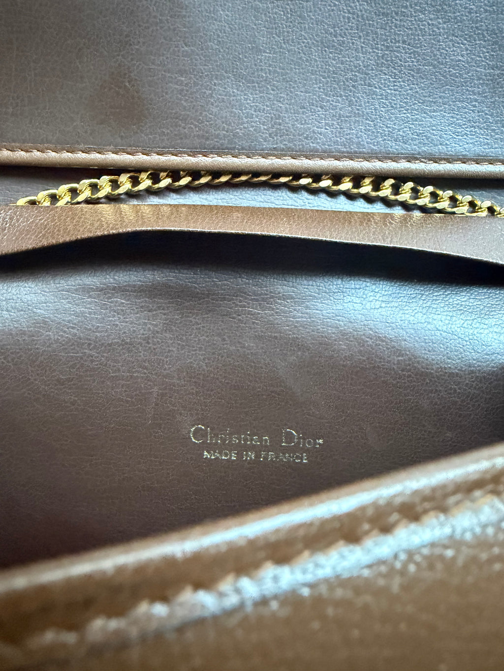 Rare Vintage Christian Dior Leather Bag - Brown