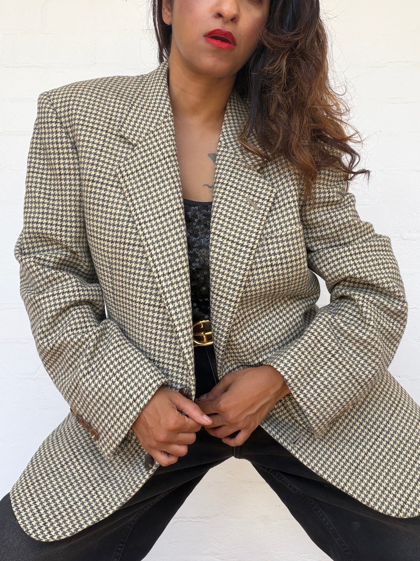 Vintage Christian Dior Houndstooth Blazer