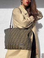Fendi Brown Zucca Canvas Tote