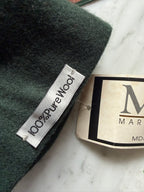 Vintage Wool Double-Breasted Maxi Coat - Forest Green