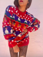 Vintage Colourful Mohair Knit Jumper