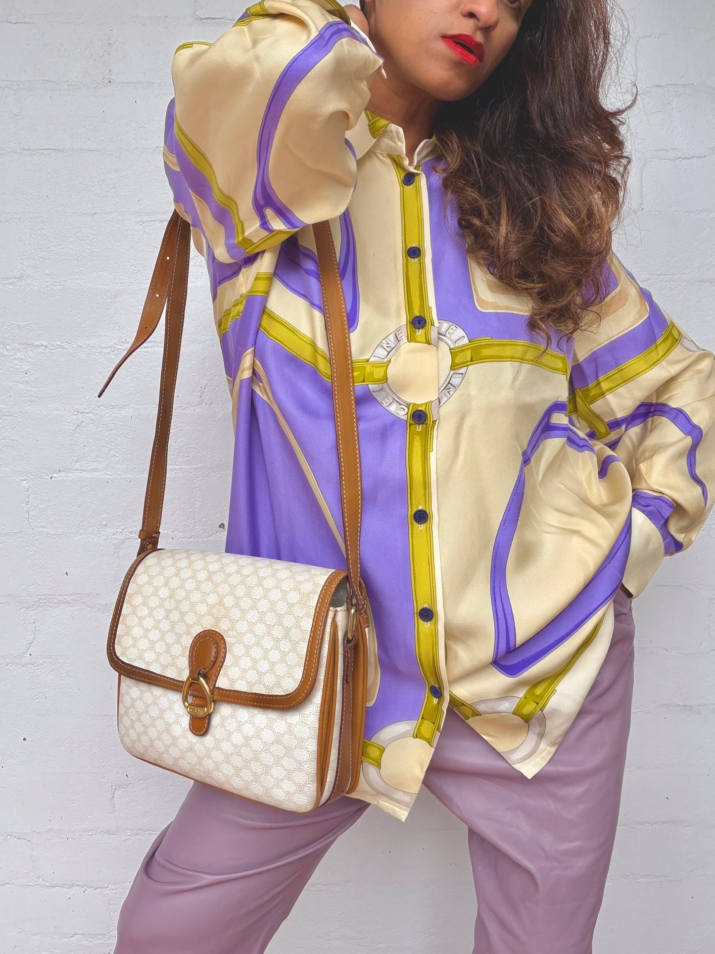 Vintage Celine Macadam Crossbody Bag