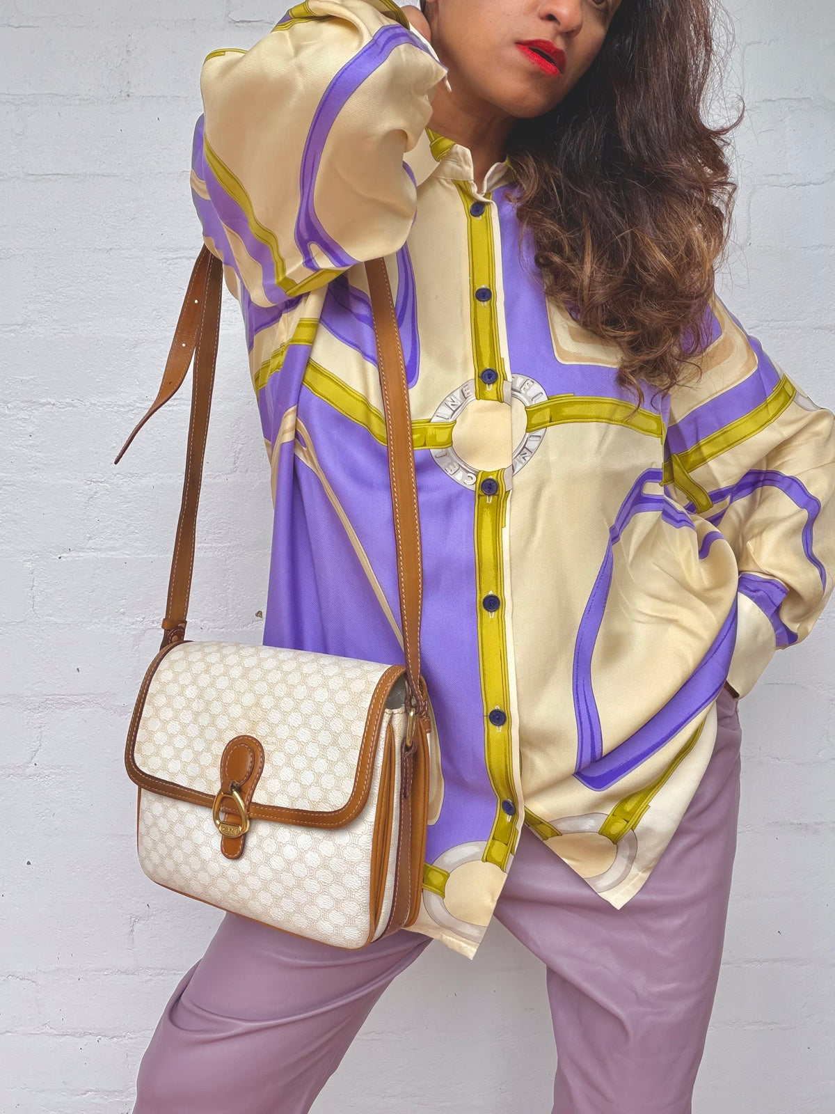 Vintage Celine Macadam Crossbody Bag
