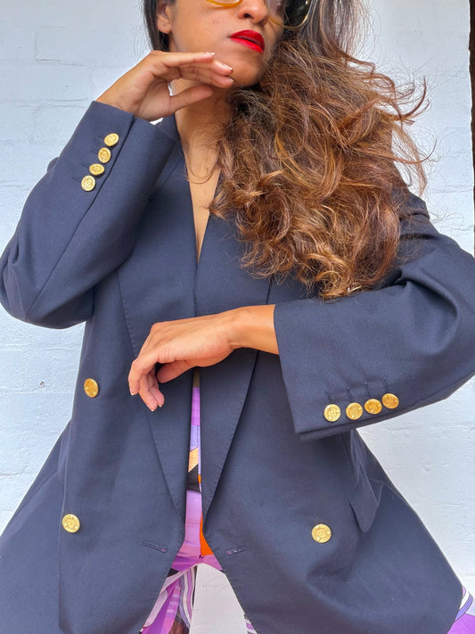 Christian Dior Double Breasted Navy Blazer