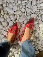 Vintage LOEWE Flats - Red/Orange