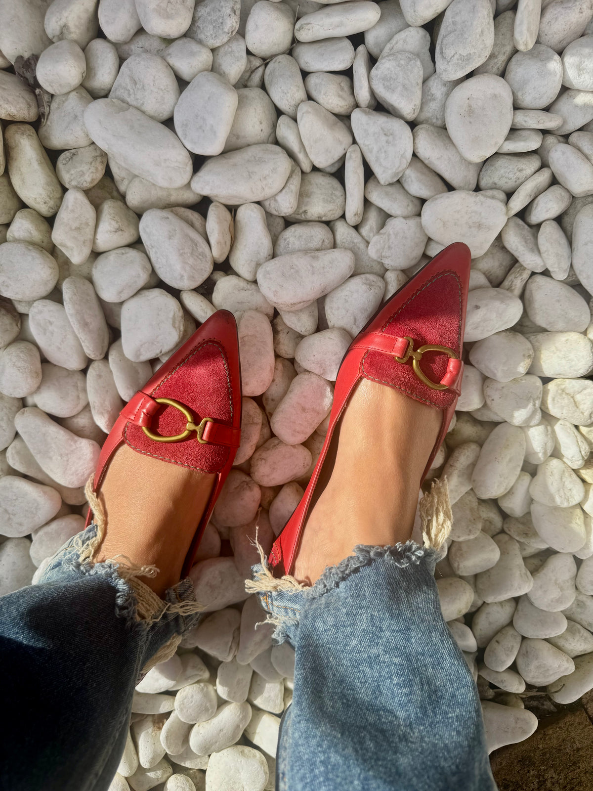 Vintage LOEWE Flats - Red/Orange