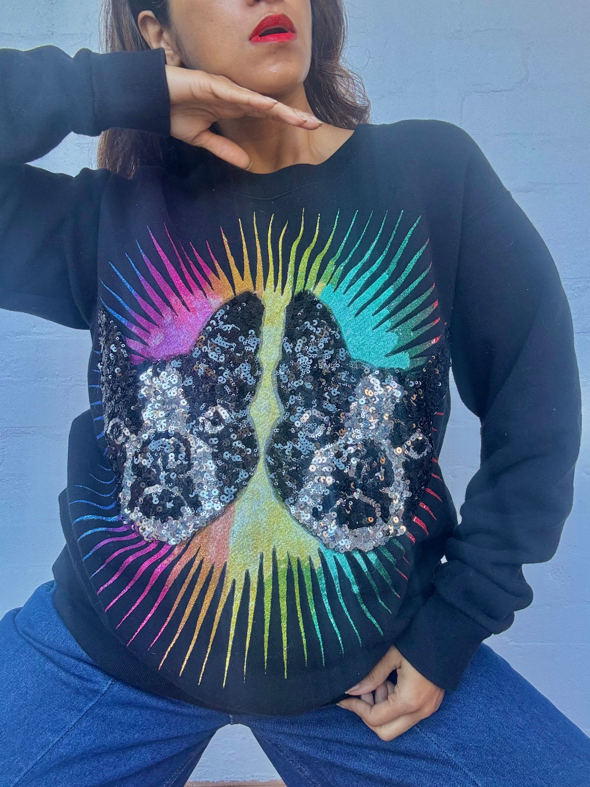 Gucci Black Knit Sequined Bosco & Orso Sweatshirt