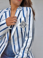 Polo Ralph Lauren Striped Crest Blazer - Blue & White