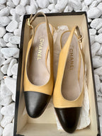 Authentic Vintage Chanel Cap-Toe Slingbacks