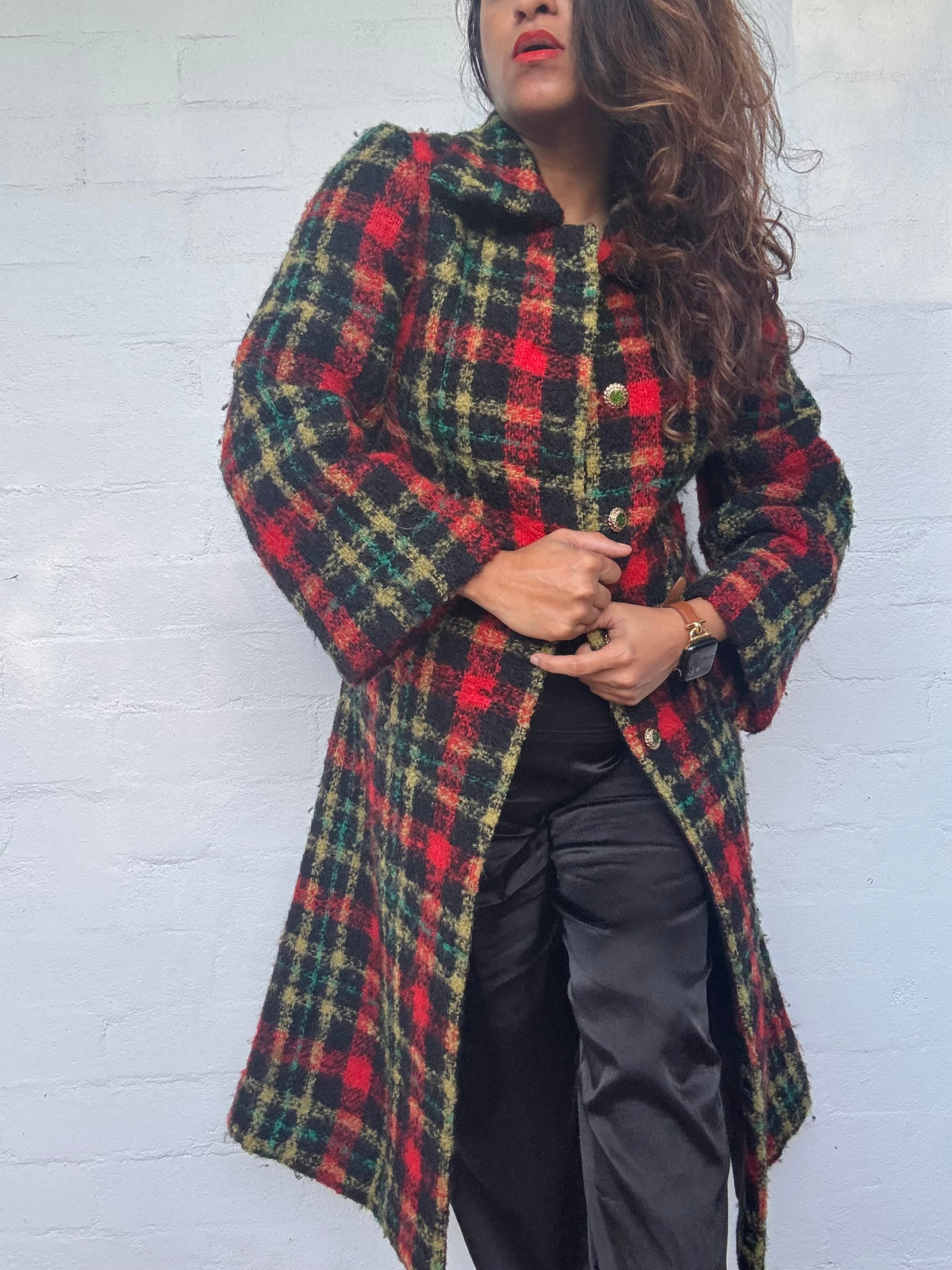 Vintage Multicolor Plaid Coat