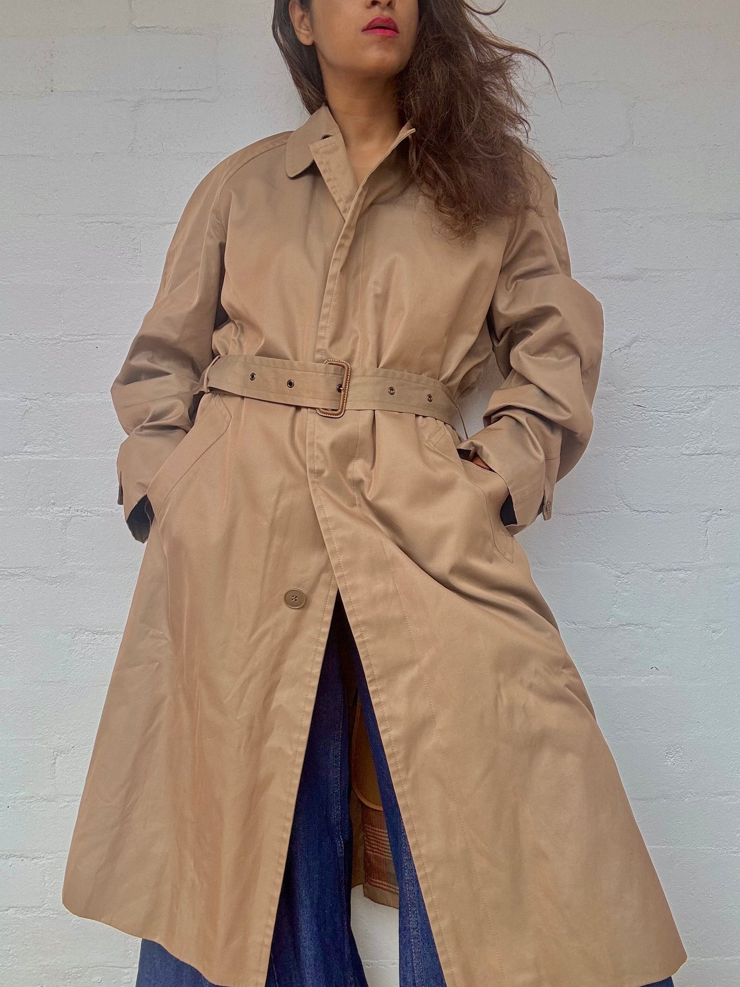 YSL Beige Trench Coat with Removable Lining
