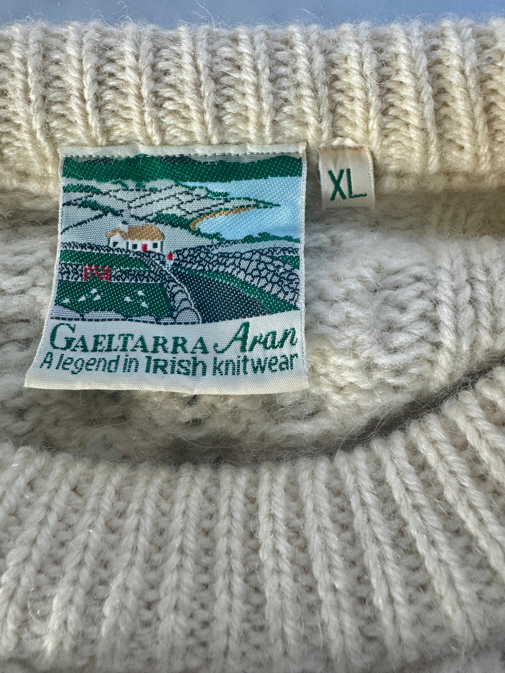 Vintage Irish Aran Knit Sweater - Cream