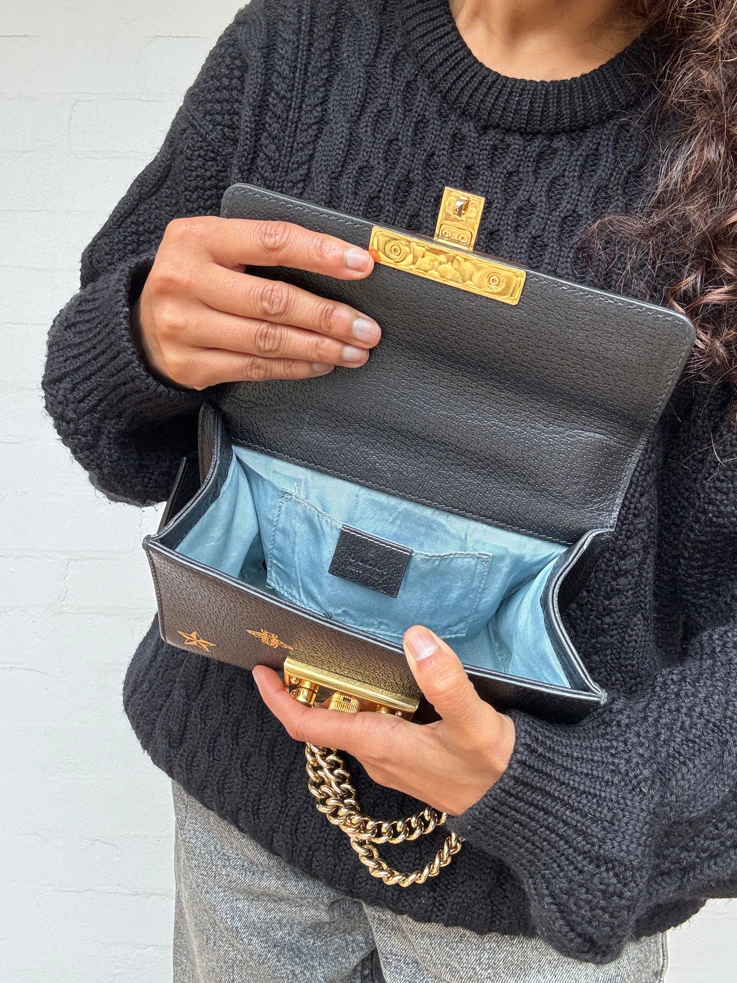 Authentic Gucci Padlock Bee Star Shoulder Bag