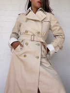 Burberry Double Breasted Trench Coat - Light Beige