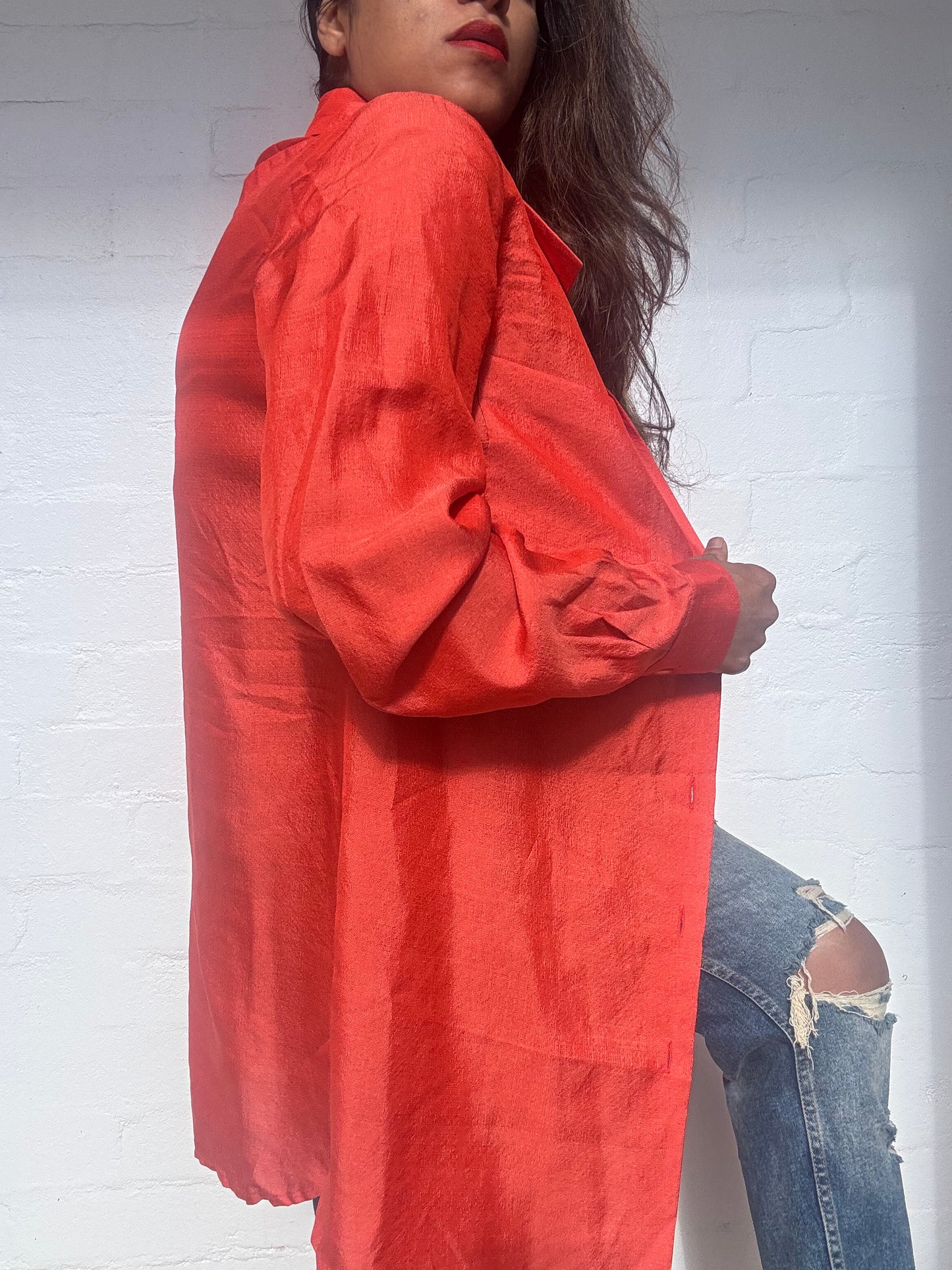 Vintage Fendi Silk Shirt - Orange