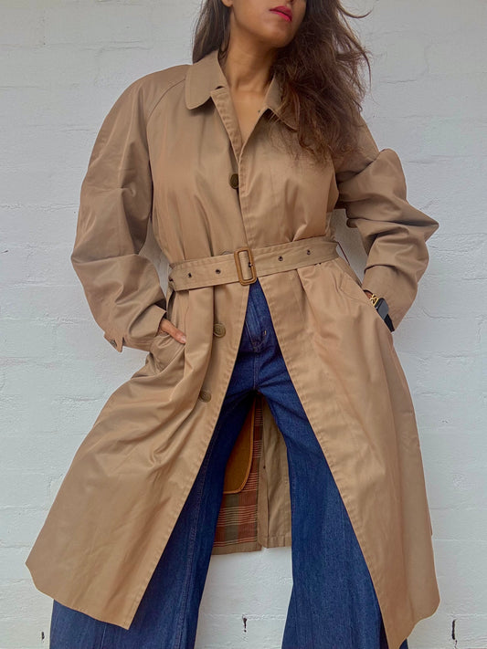 YSL Beige Trench Coat with Removable Lining
