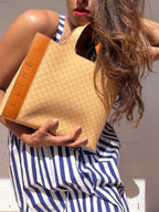 CELINE Macadam Mini Handbag -  Beige