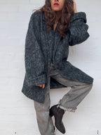 Vintage 1960's Dark Green Mohair Coat - Made in Britain