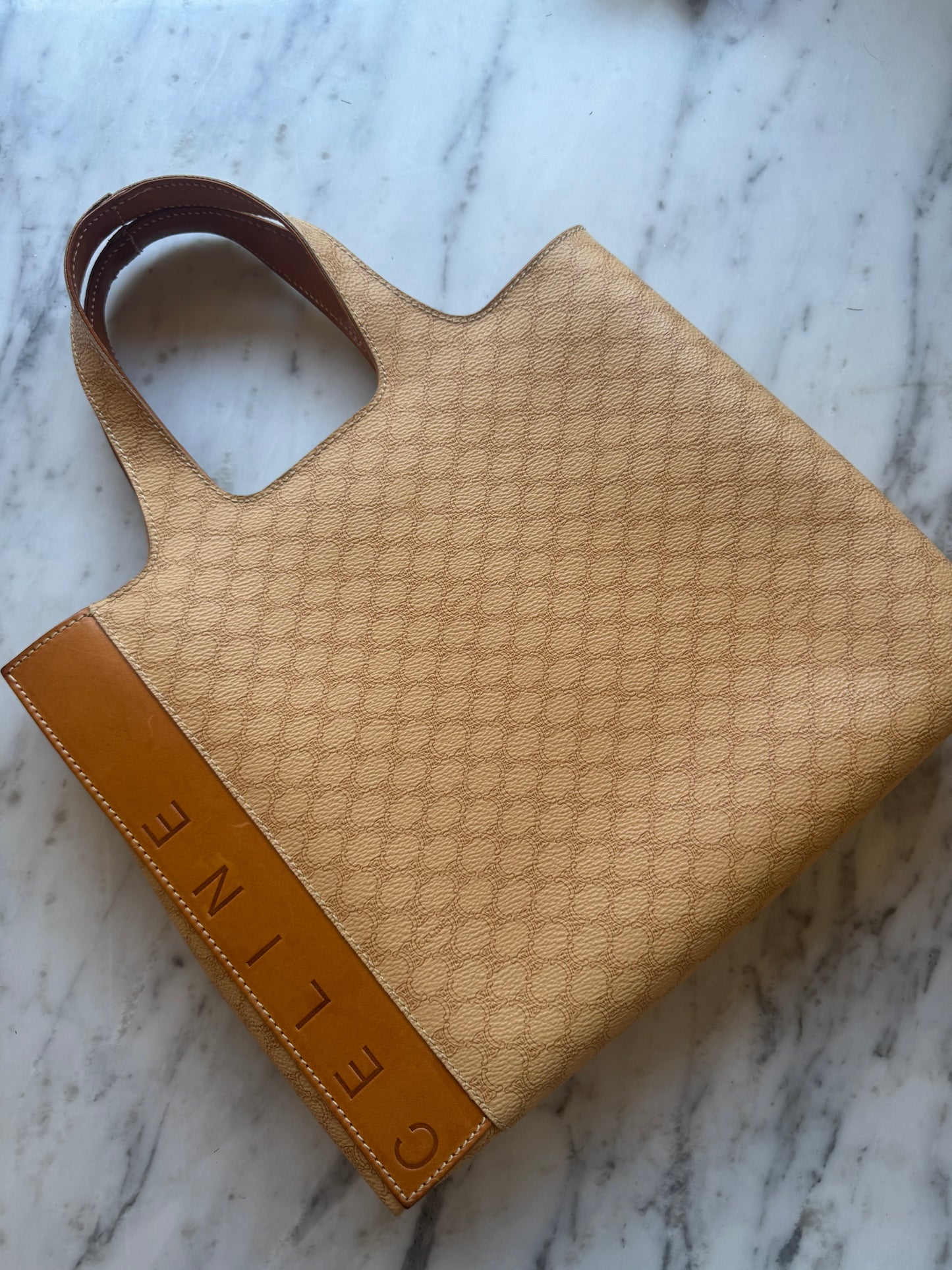 CELINE Macadam Mini Handbag -  Beige