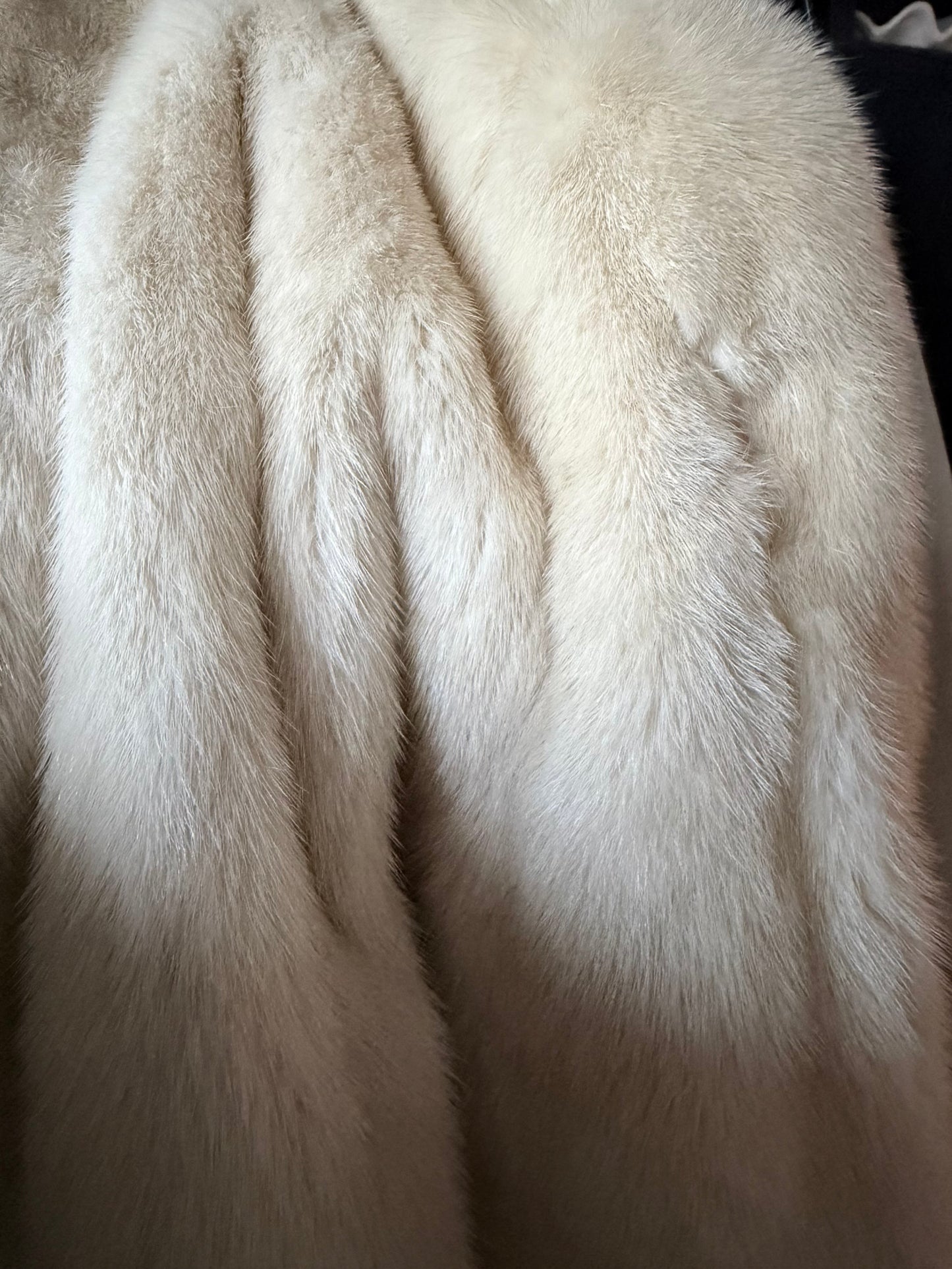 Vintage Cream long fur coat