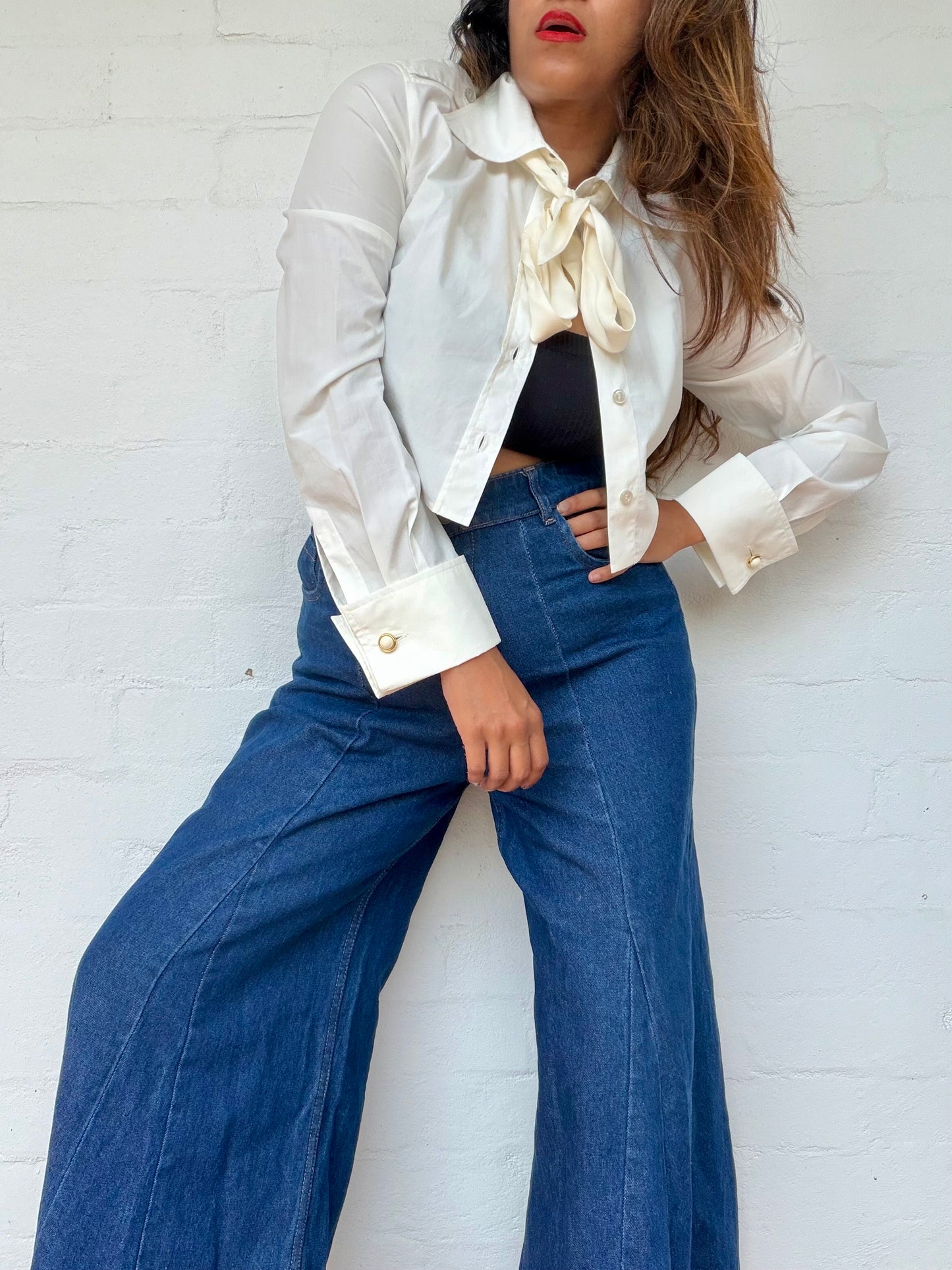 GUCCI White Cropped Shirt