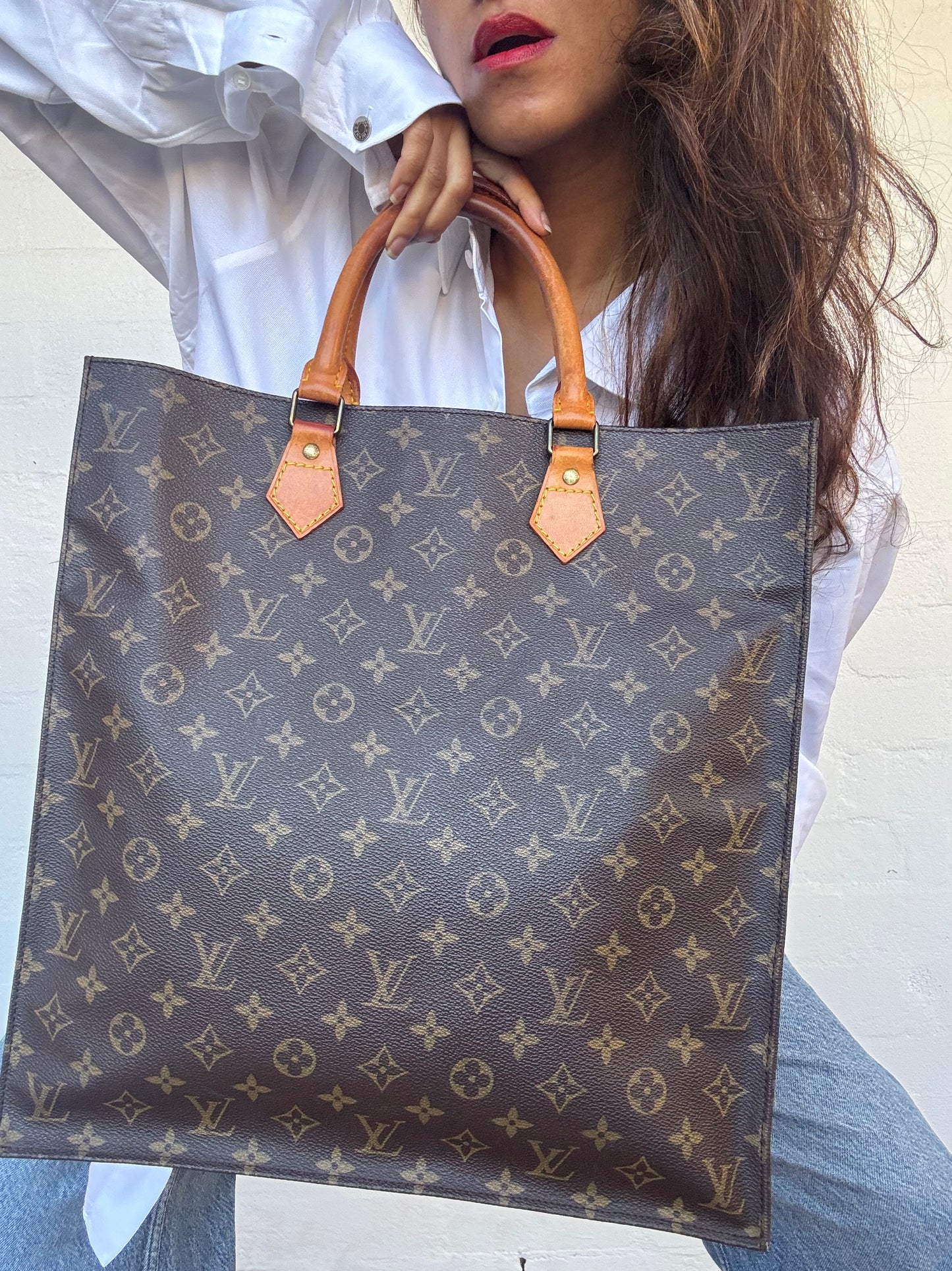 Louis Vuitton Monogram Sac Plat Tote Handbag