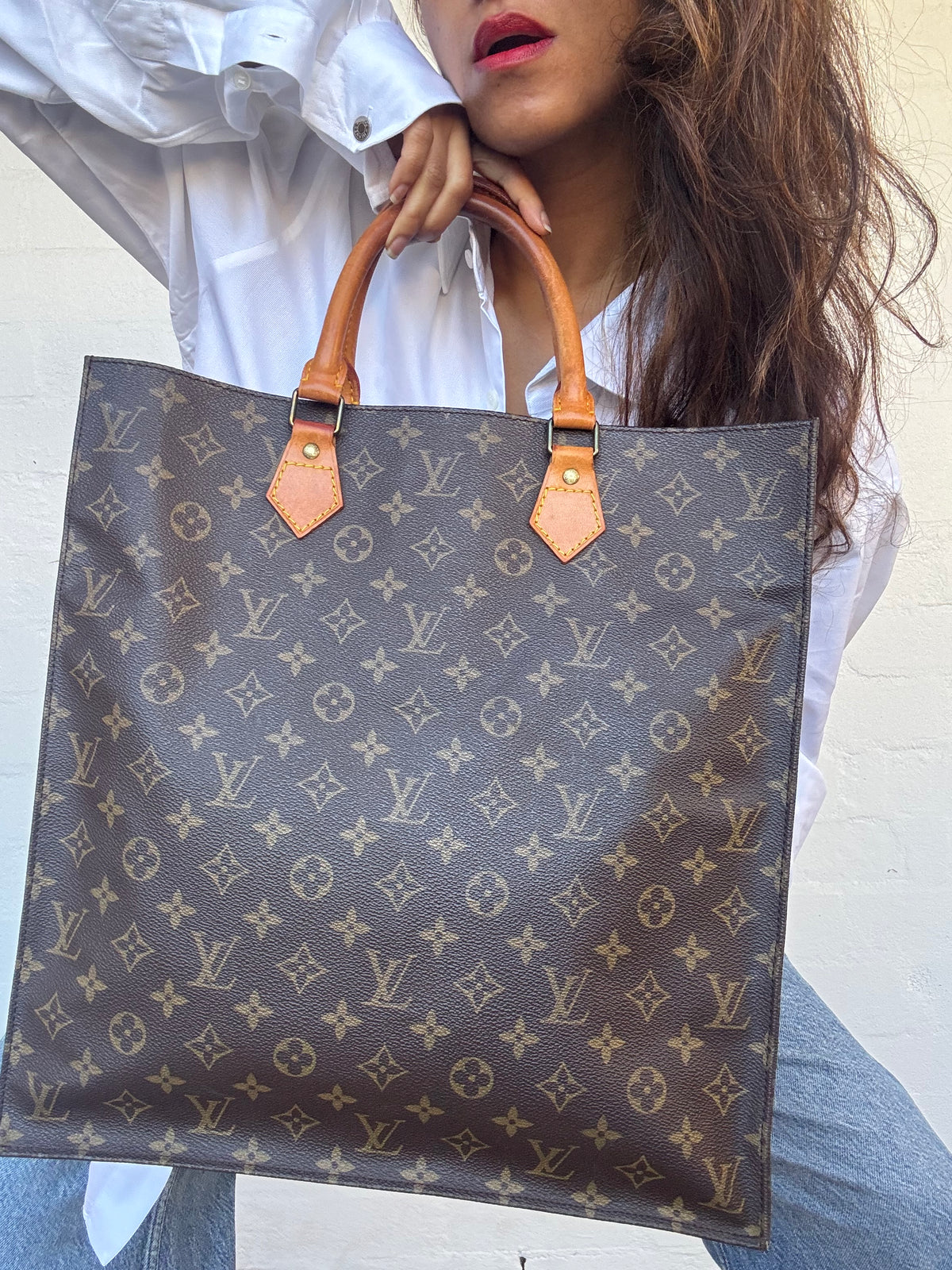 Louis Vuitton Monogram Sac Plat Tote Handbag