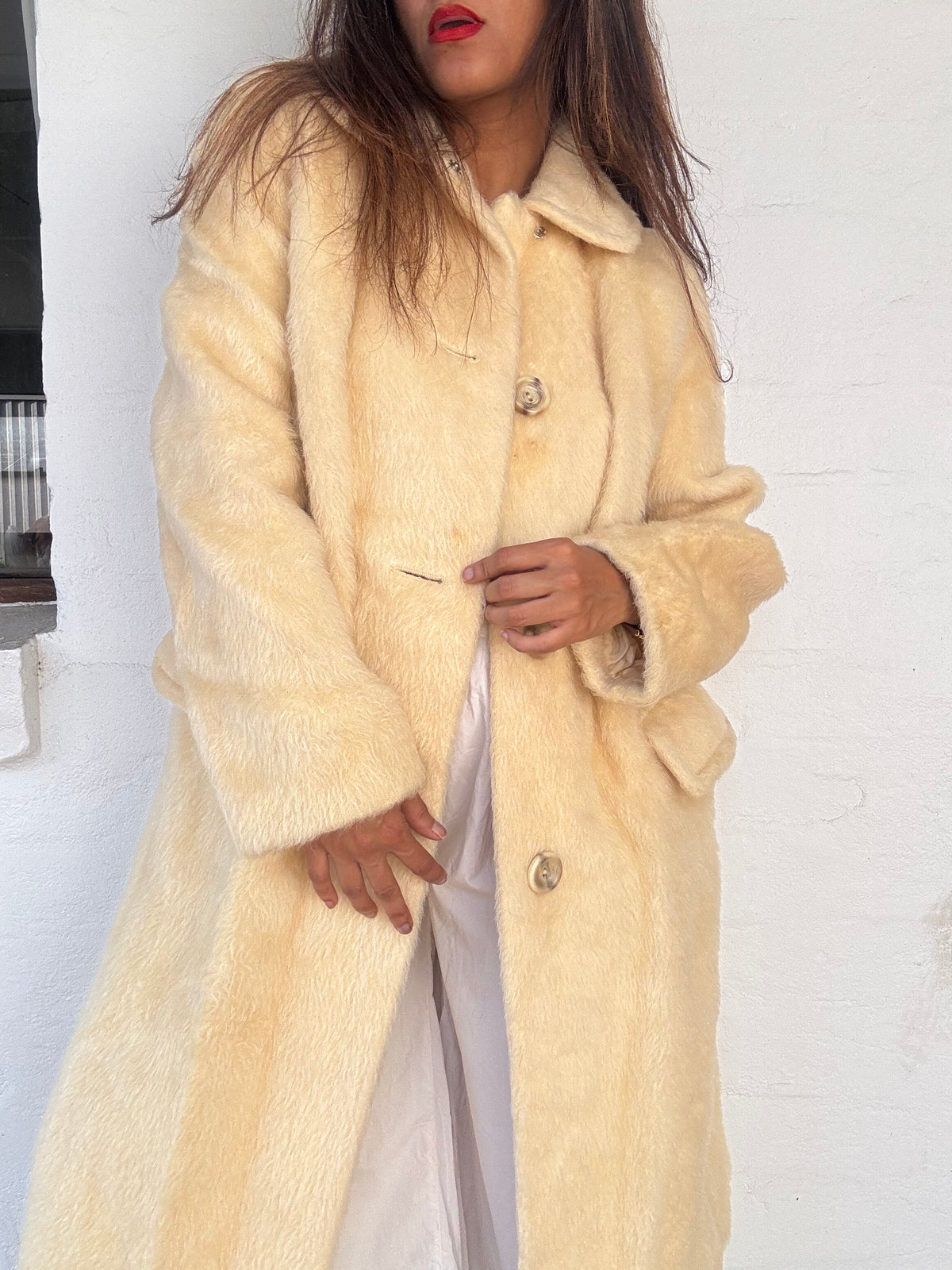 Vintage 1960's Mohair Coat - Cream