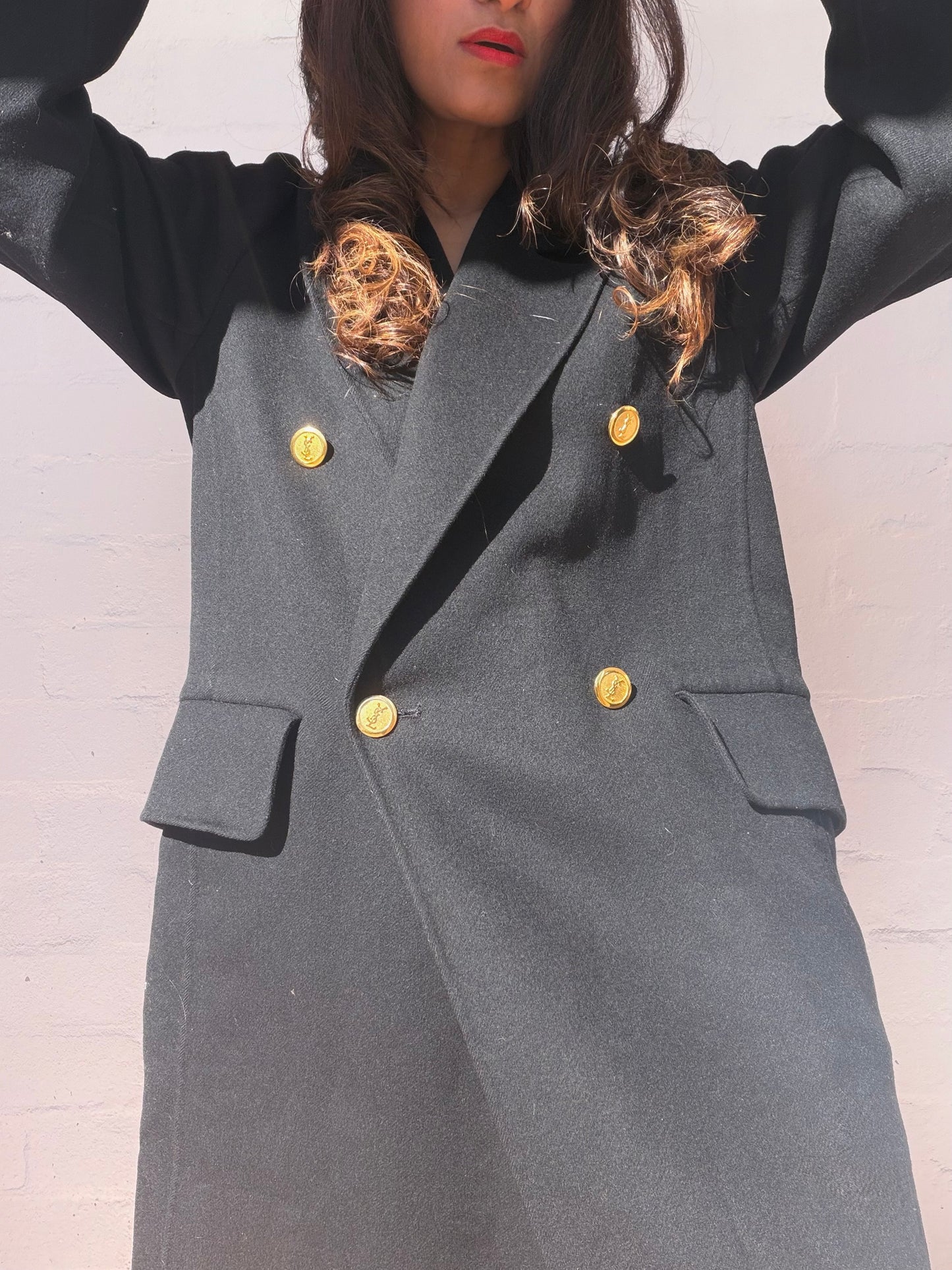 Vintage YVES SAINT LAURENT Double Breasted Long Coat
