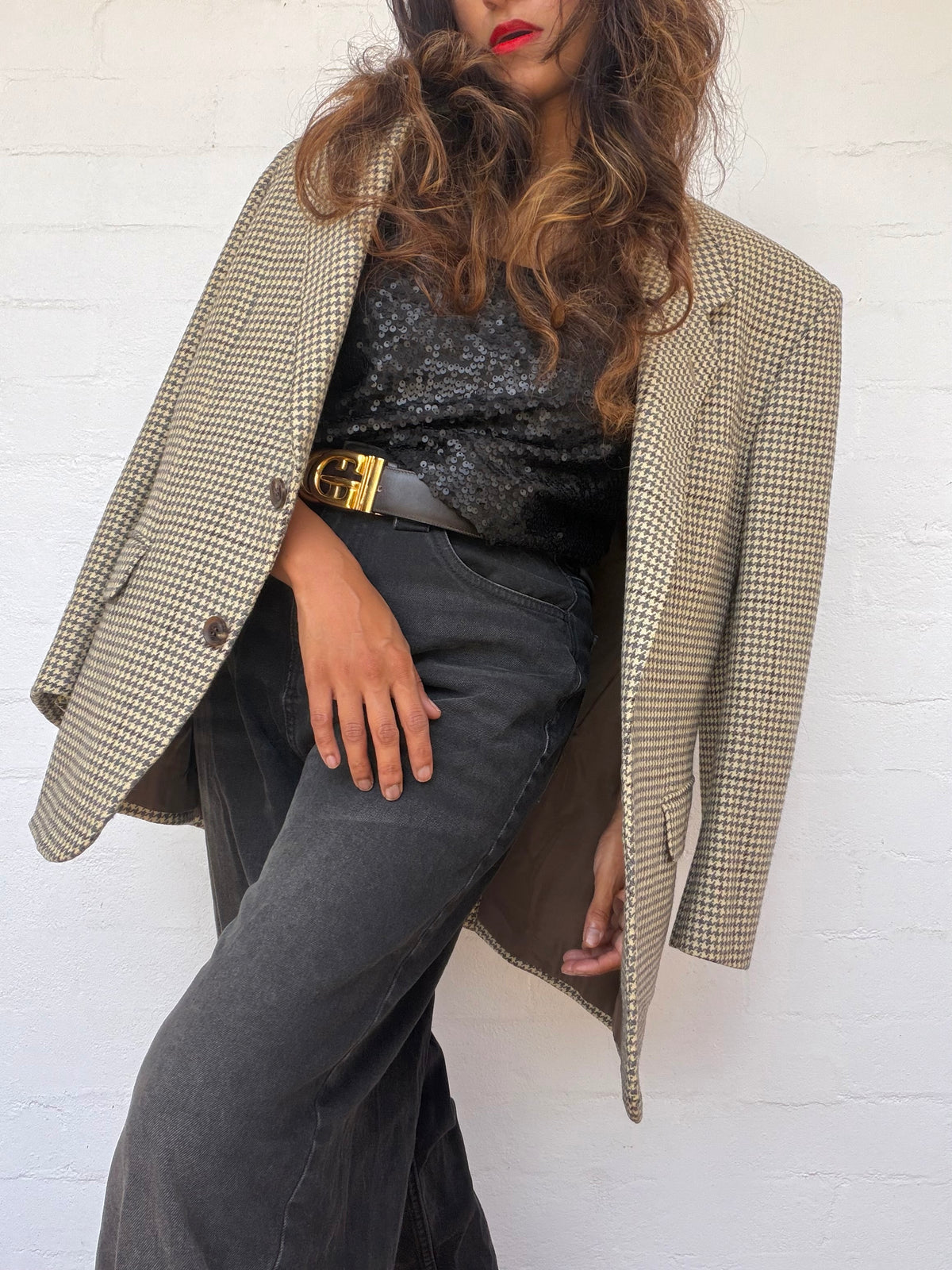 Vintage Christian Dior Houndstooth Blazer