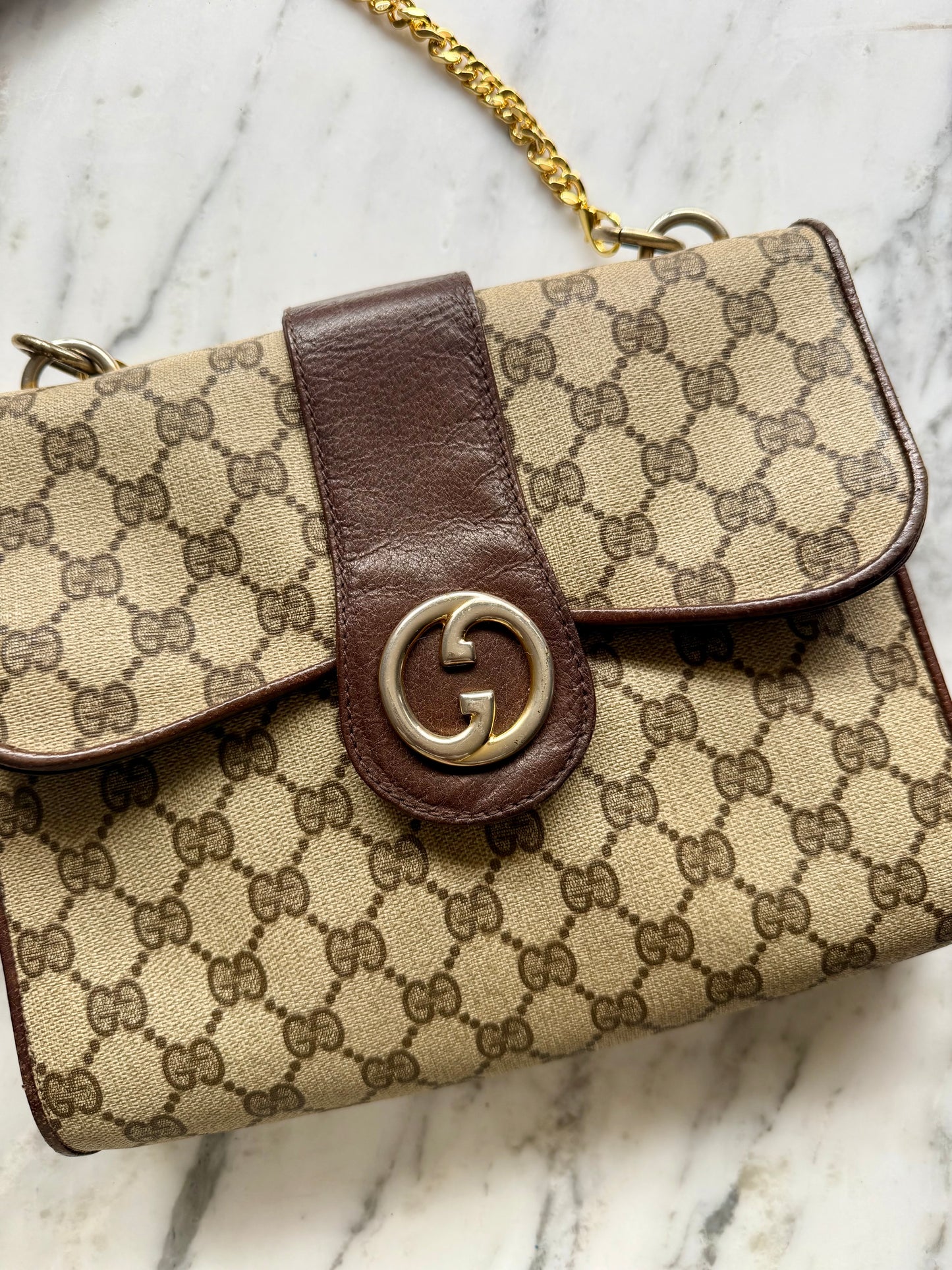 Vintage Gucci Monogram Crossbody Bag