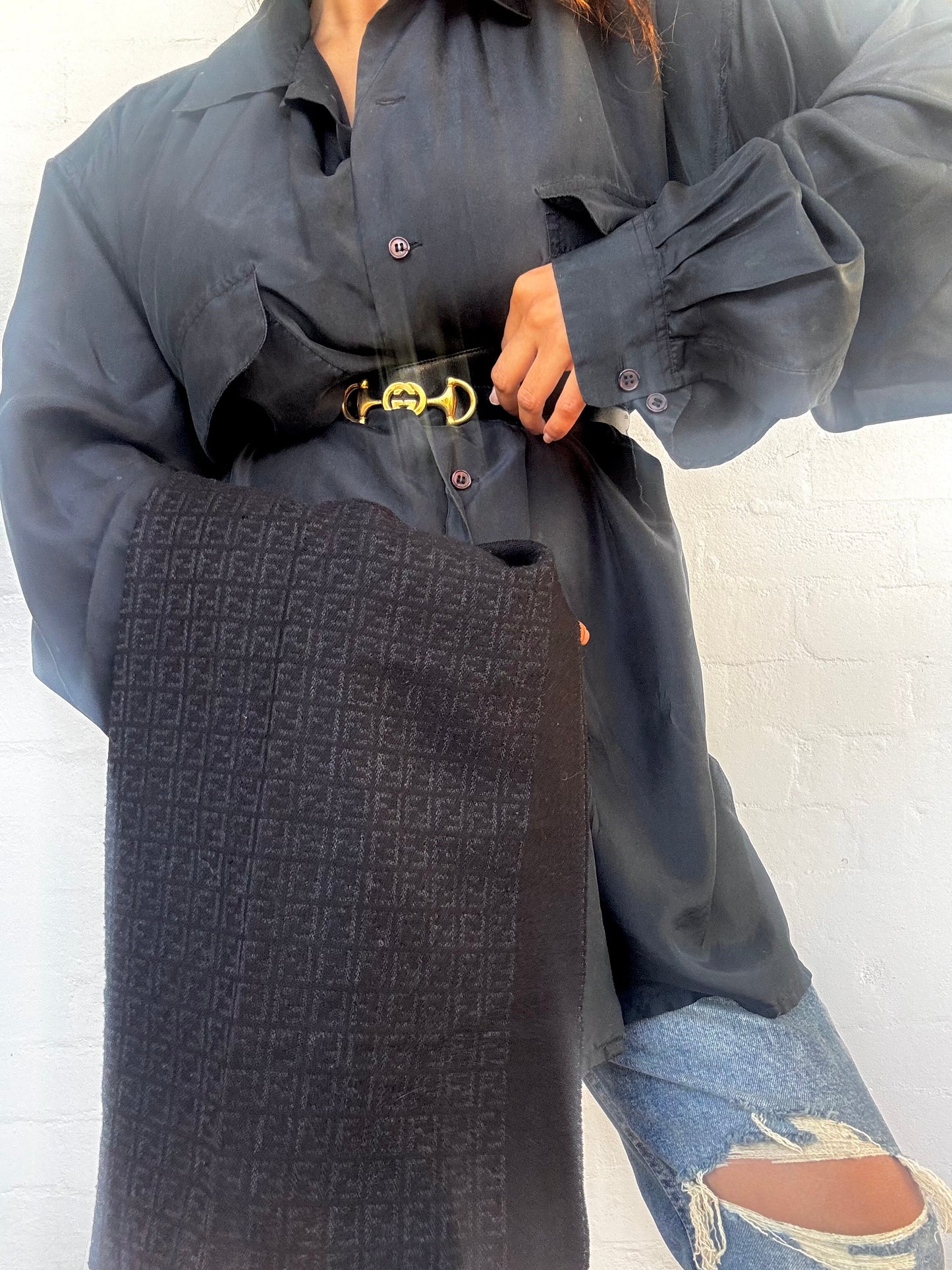 Ultra Rare Vintage Gucci Interlocking G Horsebit Belt