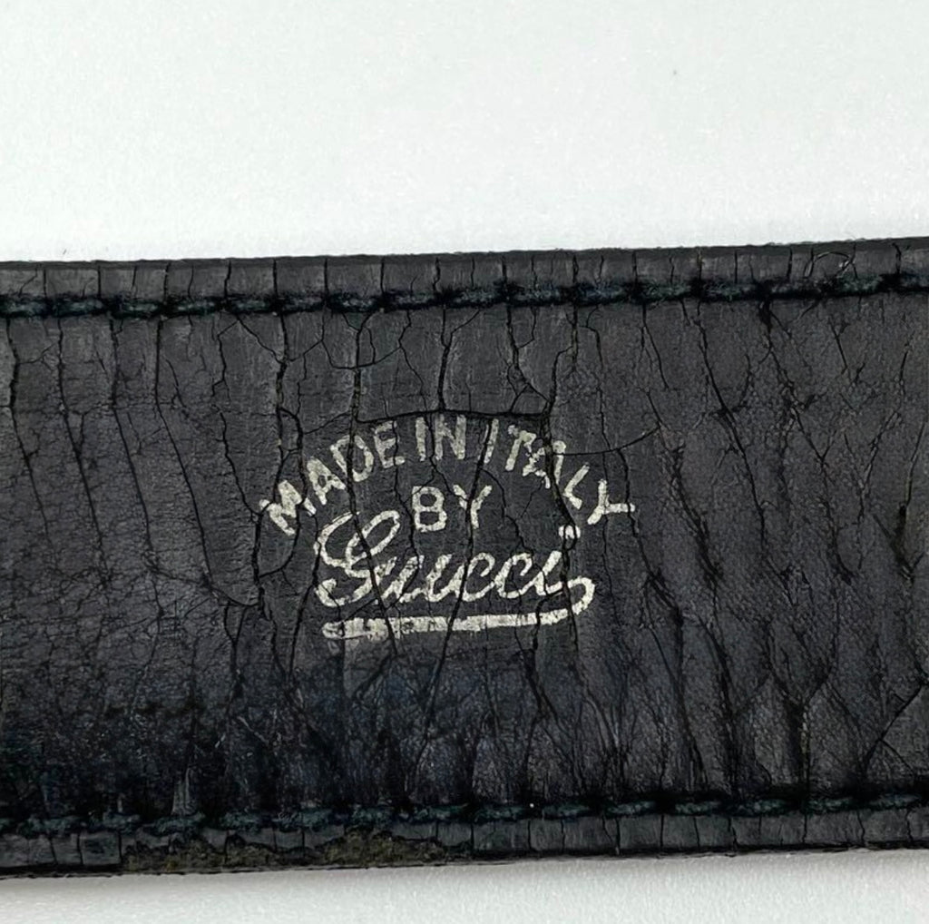 Ultra Rare Vintage Gucci Interlocking G Horsebit Belt