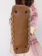 Vintage Gucci GG Canvas Bamboo Tote - Large