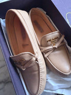 Prada Beige Leather Loafers