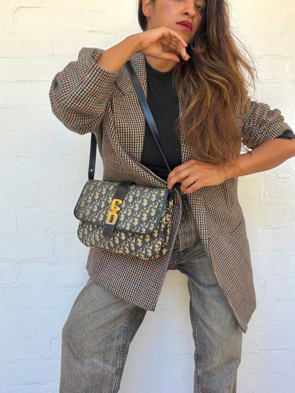Rare Vintage Christian Dior Trotter Shoulder Bag