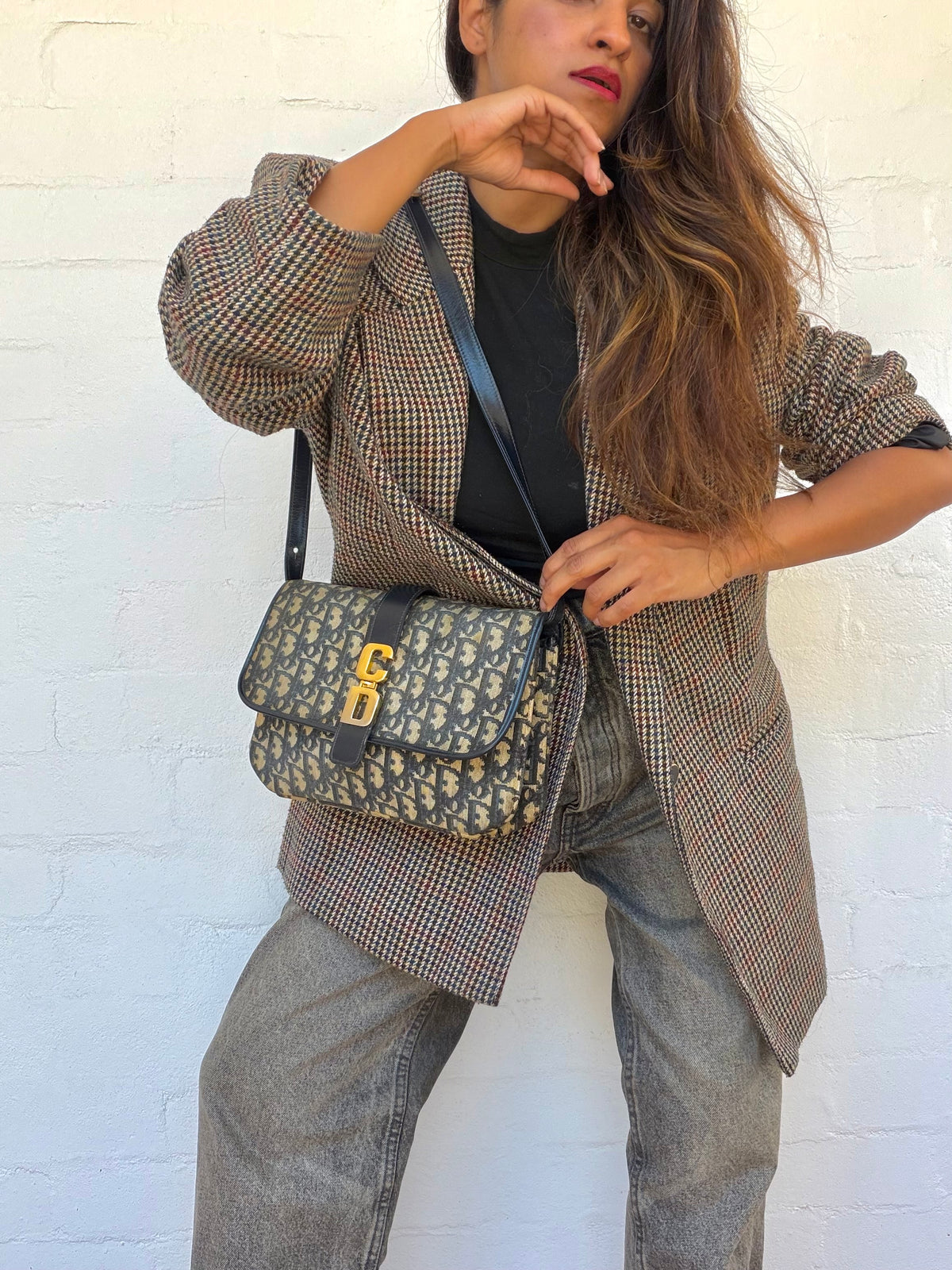 Rare Vintage Christian Dior Trotter Shoulder Bag