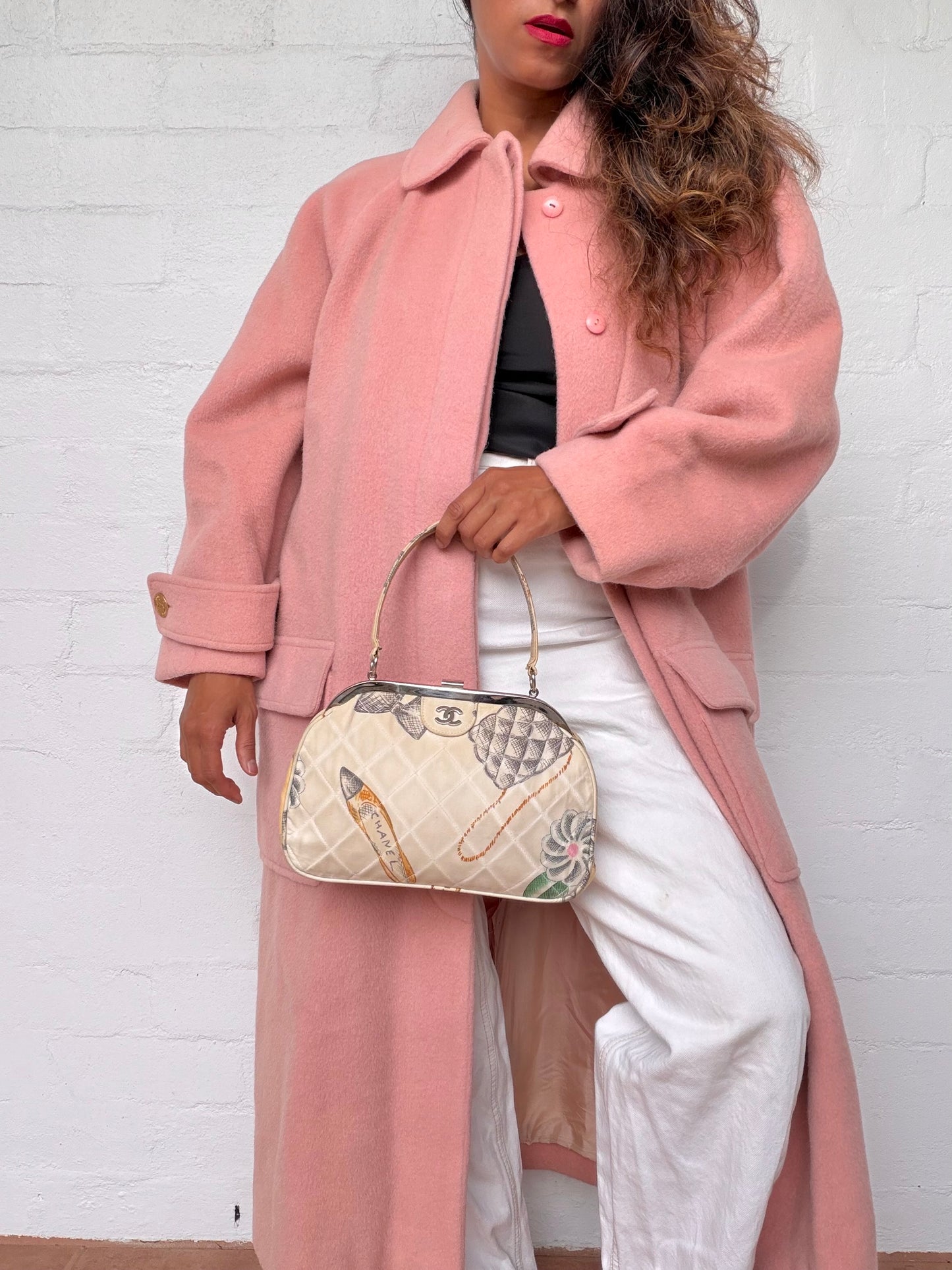 Vintage Chanel Illustrated Canvas Handbag