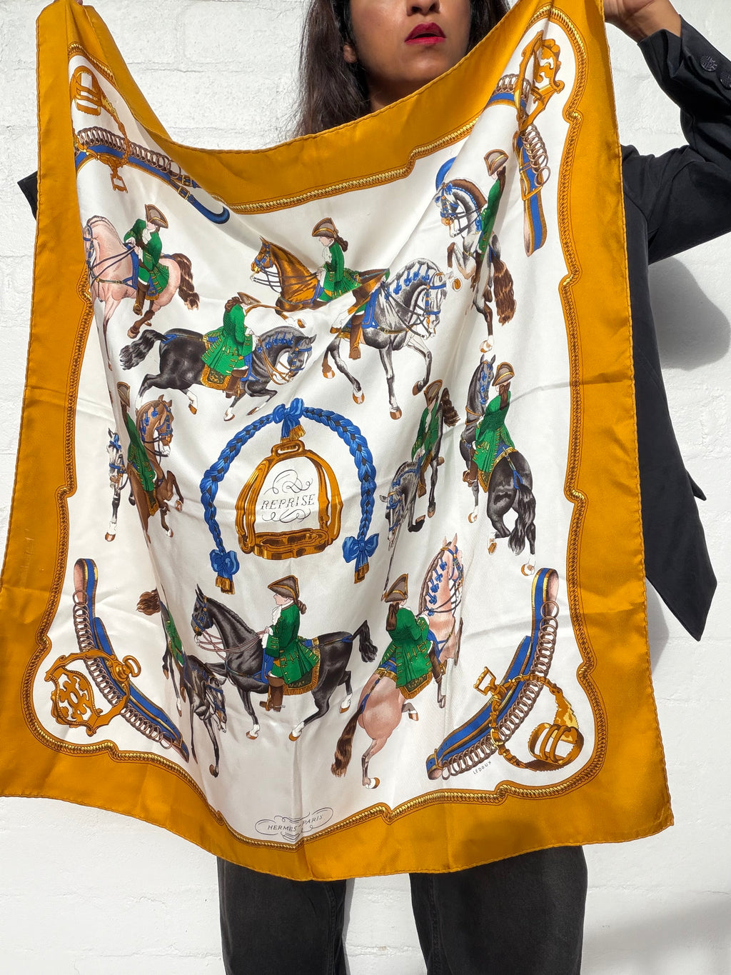 Vintage Hermès Equestrian Silk Scarf