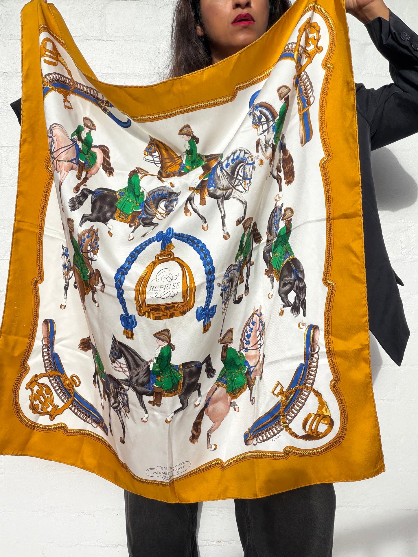 Vintage Hermès Equestrian Silk Scarf