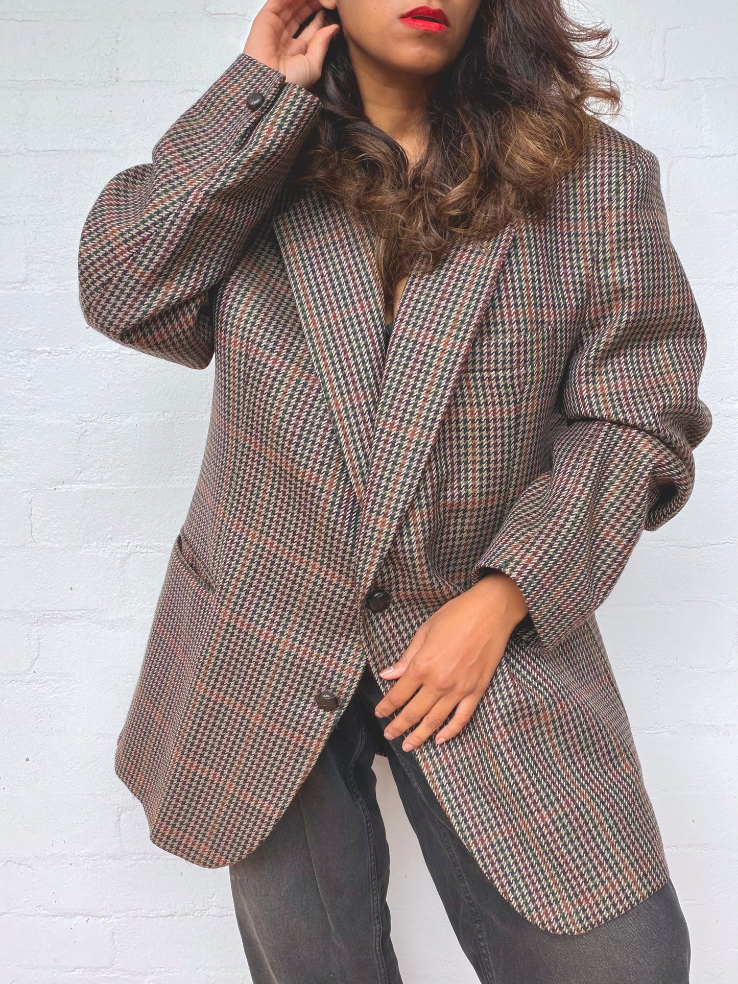 Vintage Wool Plaid Blazer